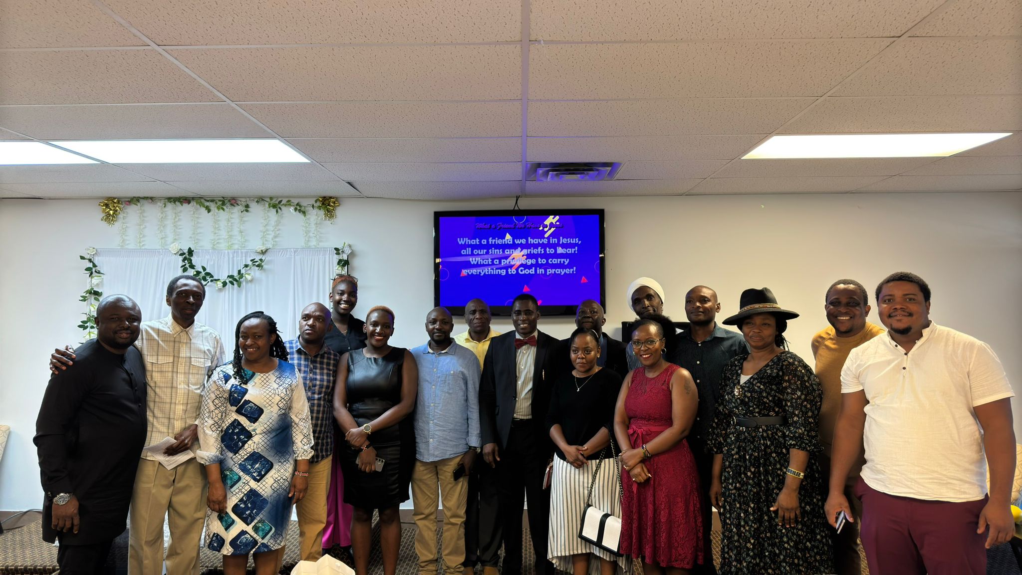 Congregation worship service inside